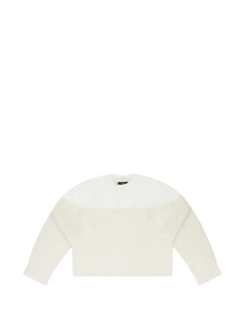 AMIRI drop needle crewneck knitted top Neutrals PS22WKL005ALABASTER
