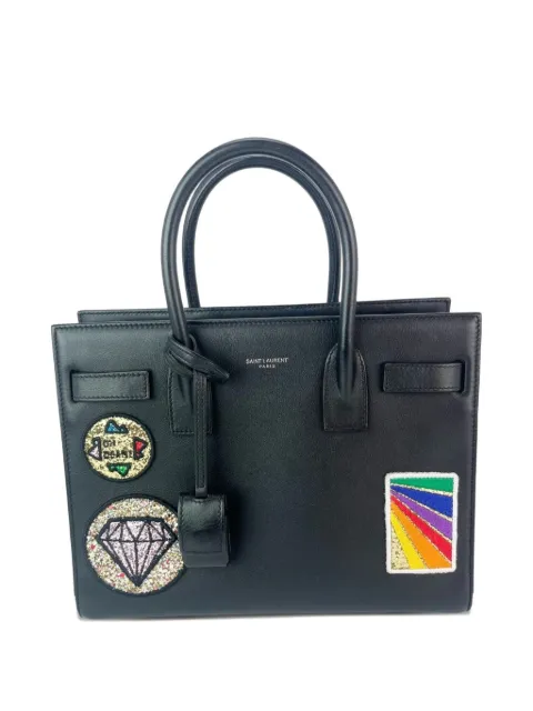 Saint Laurent Pre-Owned Sac De Jour embellished patches tote bag Black 49370100334903