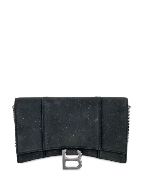 Balenciaga Pre-Owned Hourglass glitter clutch bag Black 49341484826935