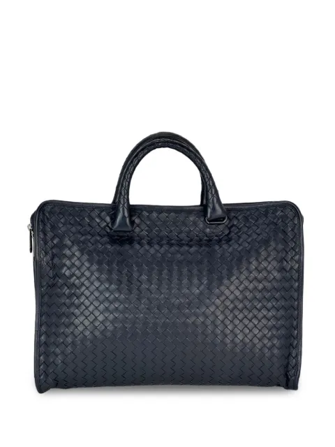 Bottega Veneta Pre-Owned Intrecciato top zip briefcase Blue 49341435117879