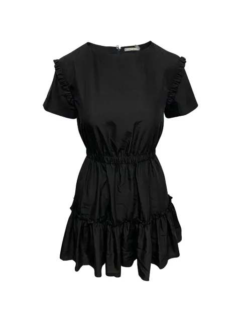 alice + olivia ruffled A.-line mini dress Black NAPPUGBCL083682W