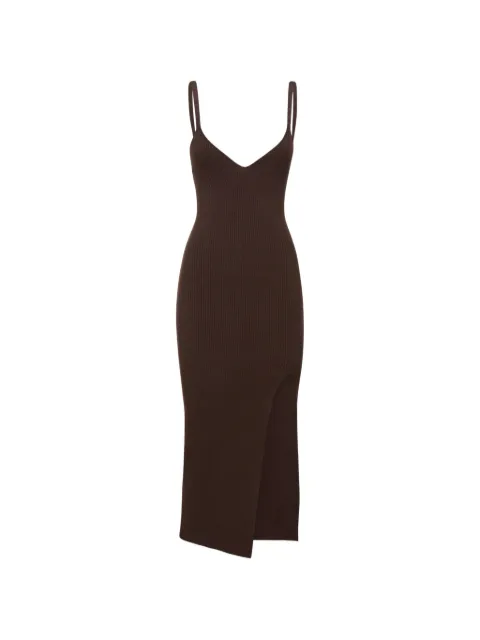 Michael Kors thin-straps V-neck midi dress Brown DKA7380020