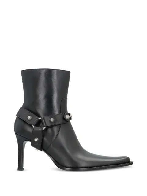 Balenciaga studded-strap pointed-toe boots Black 845847WBEA2