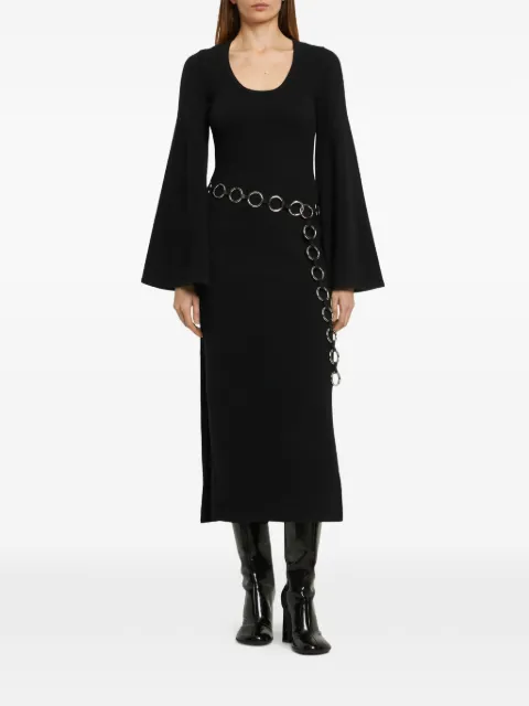Michael Kors bell-sleeve belted midi dress Black EKA8700003