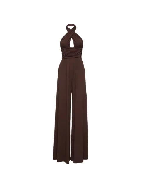 Michael Kors halterneck ruched jumpsuit Brown CDC8420024