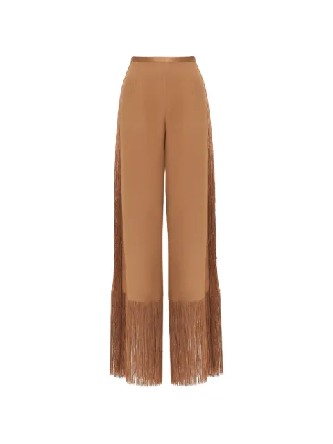 Taller Marmo Nevada fringed-hem trousers Brown TMRA2418754