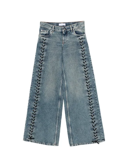 Stella McCartney wide-leg lace-up denim jeans Blue 6D04563SQH47