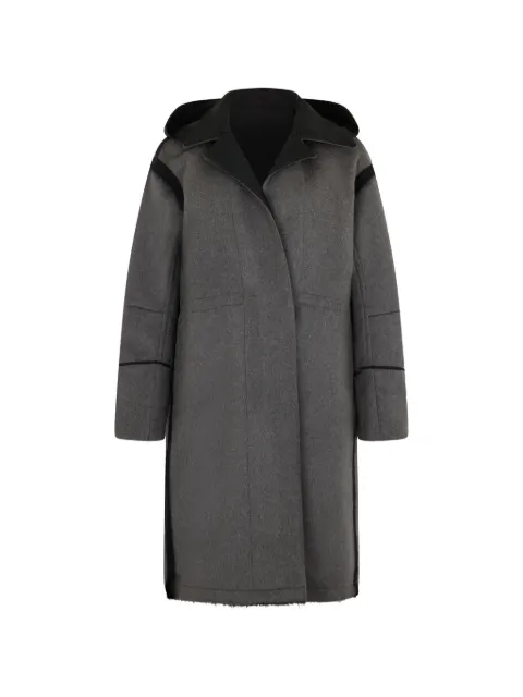 Moorer hooded cashmere coat Grey AGRIMONYWS