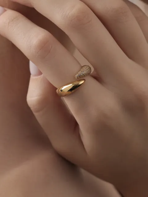 Eshvi stardust fang ring Gold VRRN11992SCZG1MU
