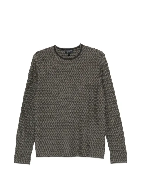 Emporio Armani patterned round-neck sweater Green EM004452AF23023