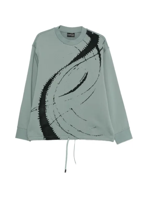 Emporio Armani abstract print drawstring sweatshirt Green EM004862AF13713