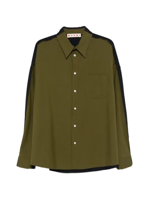 Marni pocket colour-block shirt Green CUMU0375Q0UTW83900V51