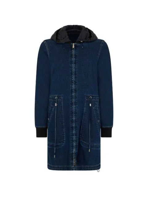 Moorer hooded zip-up denim coat Blue AMARILLICAP702