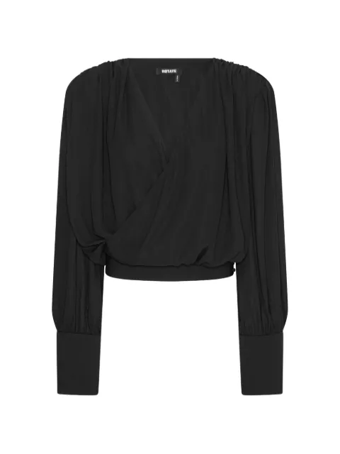 ROTATE BIRGER CHRISTENSEN long sleeve V-neck top black Black 115672