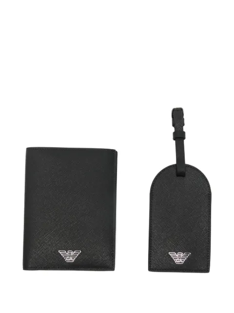 Emporio Armani logo-detail passport holder Black EM005412AF13666