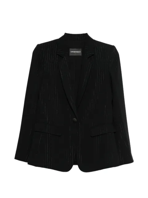 Emporio Armani striped single-breasted jacket Black EW003226AF20192