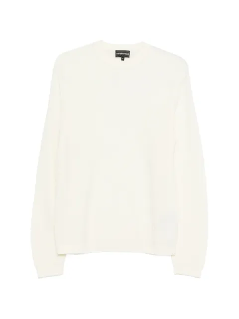 Emporio Armani crewneck textured sweater Neutrals EM004742AF23757
