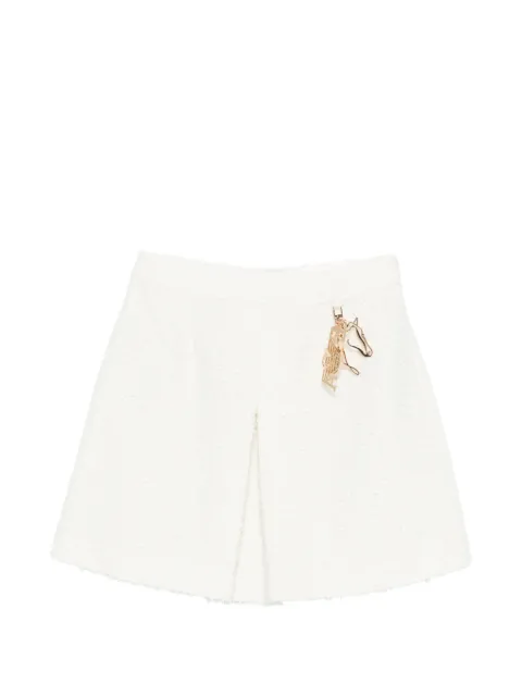 Emporio Armani logo-plaque mini skirt Neutrals EW003914AF20487
