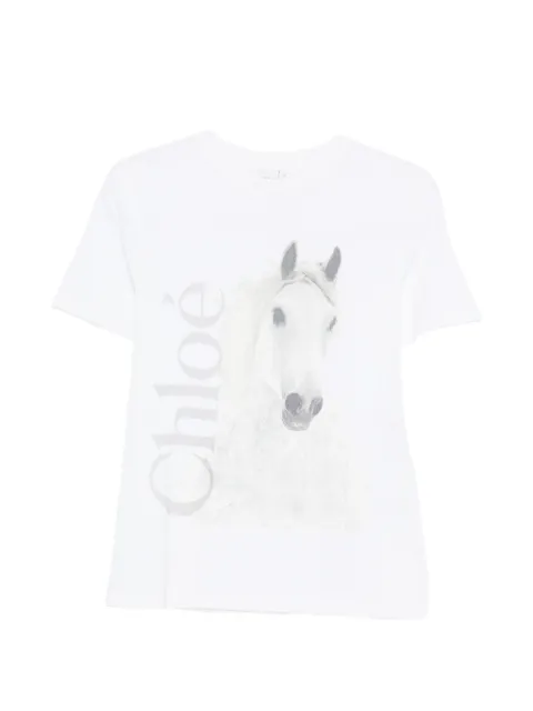Chloé Horse-print T-shirt White CH26SJH11802