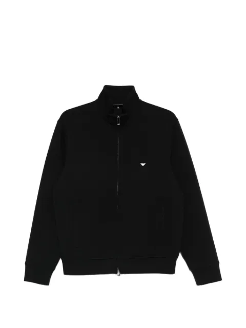 Emporio Armani logo-embroidered zipped sweatshirt Black EM004536AF10013
