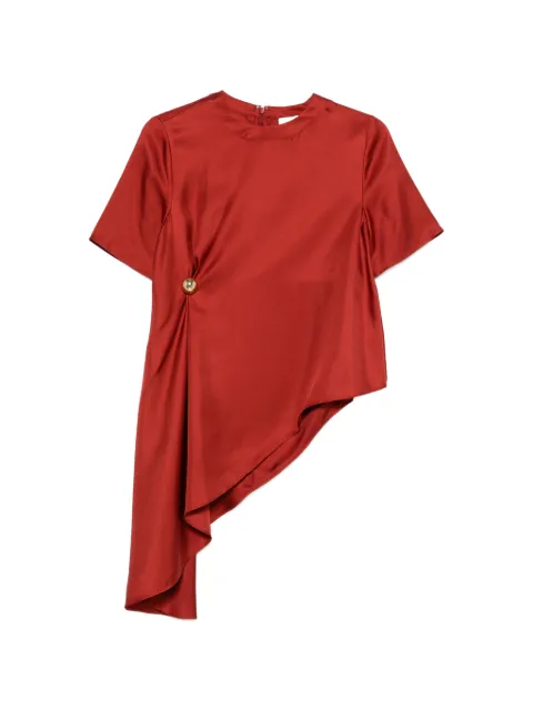 LouLou de Saison Madea button-detail asymmetric blouse Red MADEA