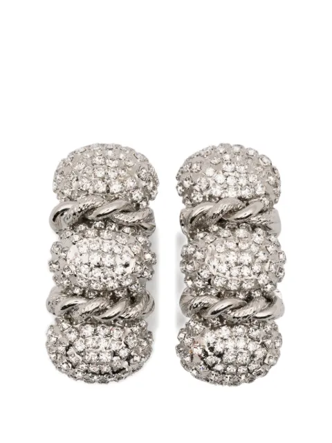Alessandra Rich twisted embellished bijoux earrings Silver FABA3323J0024