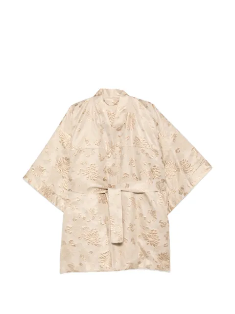 Kiton floral overcoat Neutrals D57629K0981G01