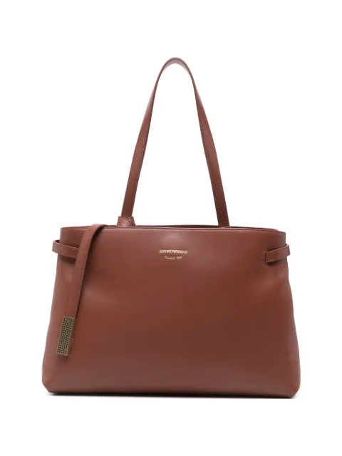 Emporio Armani strap-detail leather shoulder bag Brown EW003828AF22783