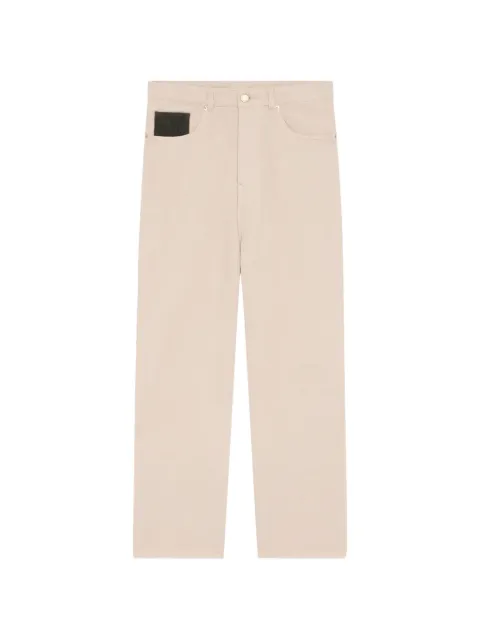 Drôle De Monsieur Jean logo-patch trousers Neutrals JBP199CO243