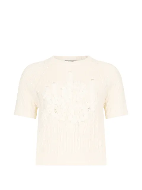 LIU JO raffia-embroidered sweater Neutrals CA6056MS042