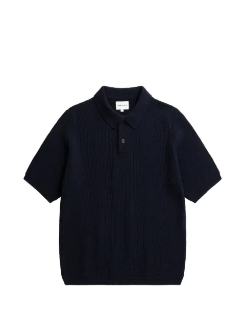 Norse Projects waffle polo shirt Blue N4506777004