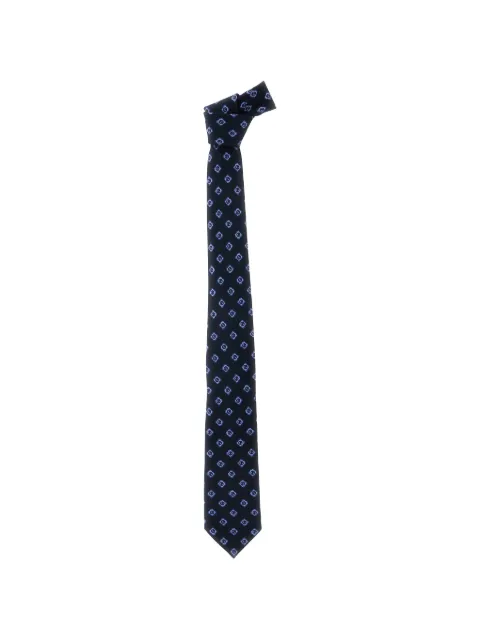Giorgio Armani logo-print tie Blue GM000810TE20439