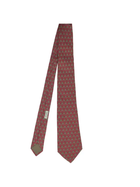 Hermès Pre-Owned geometric-pattern tie Red 16122525