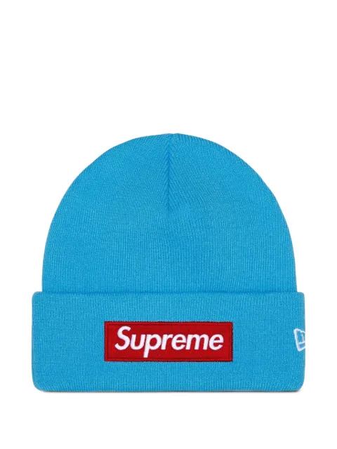 Supreme x New Era logo-detail beanie hat Blue SUPNEBXLOGCYA01