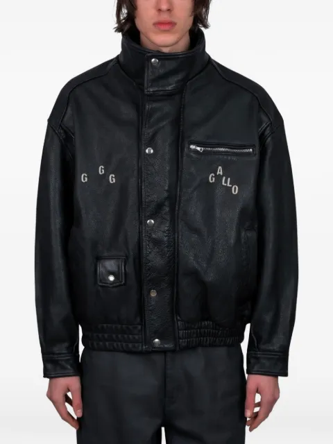 Paly leather bomber jacket Black 7U004Q3009BLK
