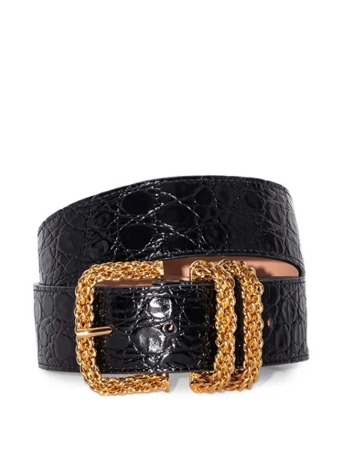 BY FAR croco-embossed leather belt Black 15019252908419