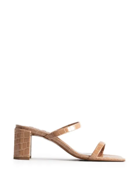 BY FAR Tanya embossed square-toe mules Neutrals 15296452952451