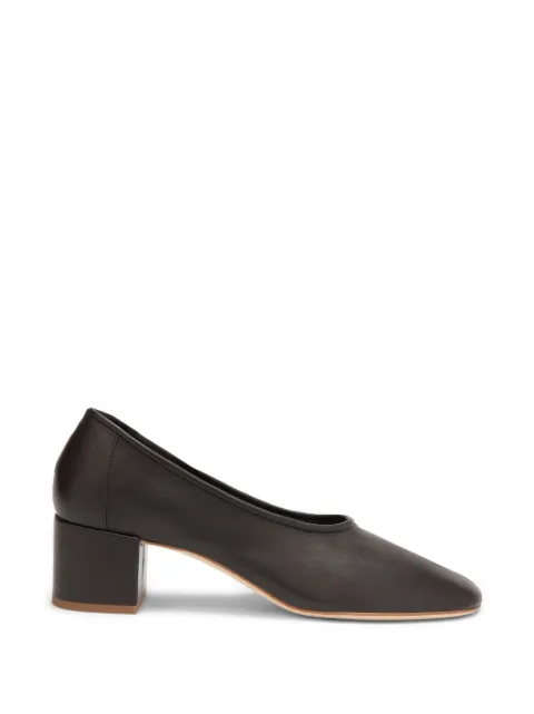 BY FAR Prudence leather heeled pumps Brown MWFHC059LL028BR054