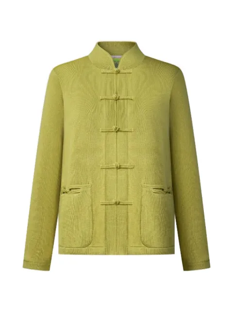 Shanghai Tang knot button pocket cardigan Yellow Z3WRC118JA