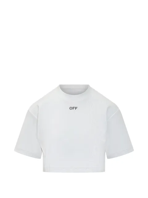 Off-White off-stamp ribbed cropped T-Shirt White 2AA081C99JER004