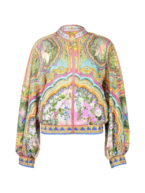 Camilla pattern bomber jacket Yellow 00038883TURKDELI