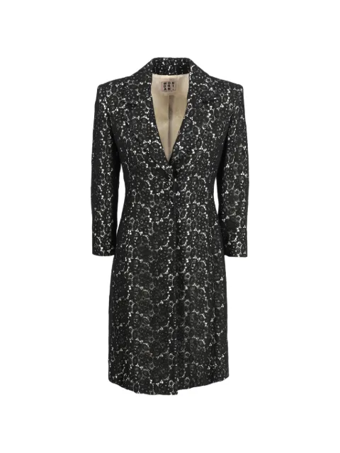 Mondrian lace floral coat Black W251111820