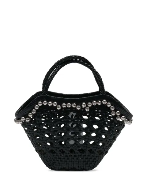 Osoi Lip braided-handle embellished tote bag Black 25SB06004291