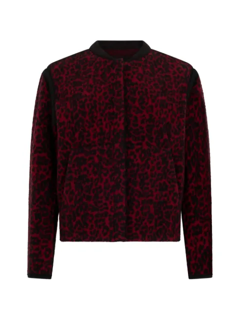 Moorer animal-pattern cardigan Red AIRWK