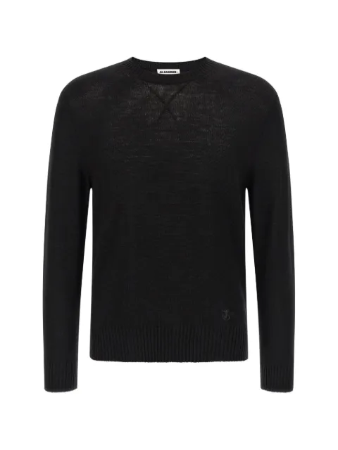 Jil Sander logo-embroidered crew-neck sweater Black J47GP0189J14772