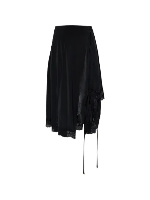 VETEMENTS lace-trim asymmetric skirt Black WE76SK575B