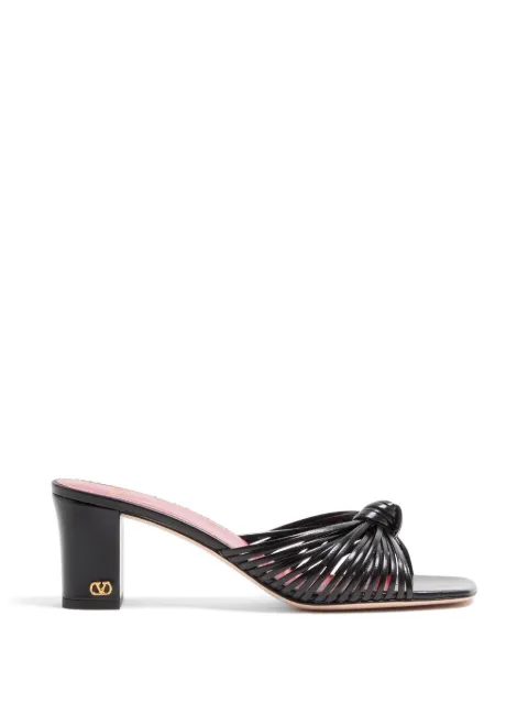 Valentino Garavani Annet Kidskin Slide Sandals 60Mm Black WS0PJ7ZIC