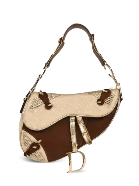 Christian Dior Pre-Owned 2003 applique leather saddle handbag Neutrals 125103