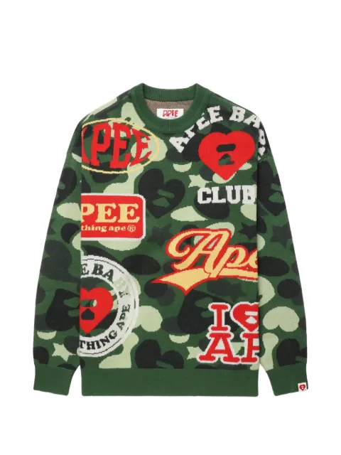 APEE™ by *A BATHING APE® camouflage sweater Green 00CKNL702321L