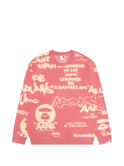 AAPE BY *A BATHING APE® logo crew-neck sweater Pink AKND362XXQ